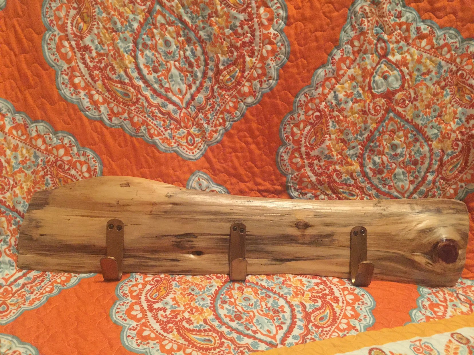 Coat Rack Live Edge Cedar Hanging Rack 3 Gold Hooks. Etsy