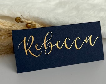 Wedding Place Cards / Handwritten Wedding Calligraphy Name Cards / Navy Blue Place Cards