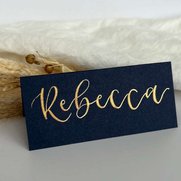 Wedding Place Cards / Handwritten Wedding Calligraphy Name Cards / Navy Blue Place Cards