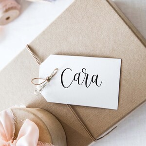 Etichette per bagagli con calligrafia / Segnaposto scritti a mano / Segnaposto per matrimonio / Biglietti con nome / Bomboniere per matrimonio / Decorazioni per tavoli per matrimonio / Etichette regalo