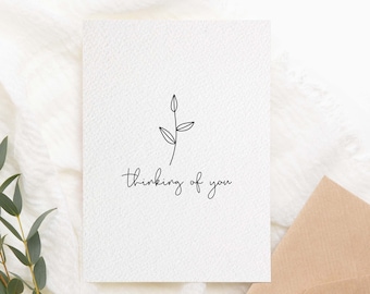 Thinking Of You Card / Simple Card / Monochrome Card / Minimalist Card / Sympathy Card