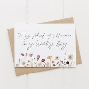 Biglietto per la mia damigella d'onore il giorno del mio matrimonio / Biglietto di ringraziamento per la festa di nozze / Biglietto per il giorno del matrimonio / Genitori / Testimone / Biglietto per testimone dello sposo