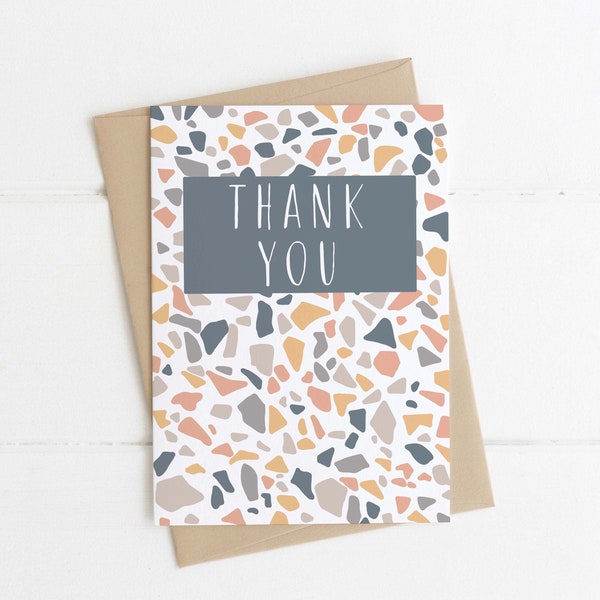 Thank You Card / Thanks / Male Thank You Card / Terrazzo design / Modern Thank You Card / Bright Thank You Card / Wedding Thank You Card