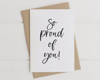 So Proud Of You Card / Encouragement Card / New Job Card / Graduation Card / Well Done Card / Congratulations Card / Newly Qualified Card