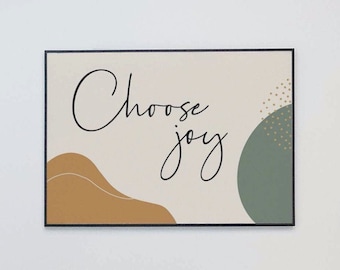 Choose Joy / Bible Verse Wall Art / Christian Gift / Bible Verse Print  / Christian Art/ Christian Home Art