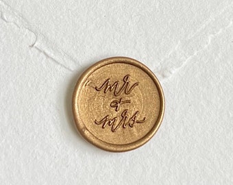 Gold Mr & Mrs Wax Seal Stickers / Wedding Stationery / Wax Seal Sticker For Invitations / Envelope Seal