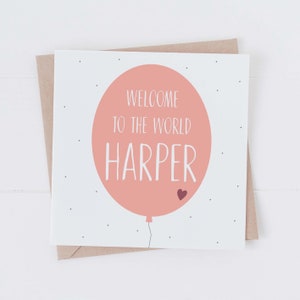 Nouvelle carte bébé personnalisée Carte nouveau-né Nouvelle arrivée Baby Girl Carte de vœux