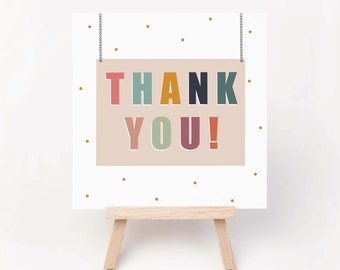 Thank You Card / Thank you / Bright Thank You Card / Thank You Wedding Card / Thanks For Everything / Unisex Thank You Card