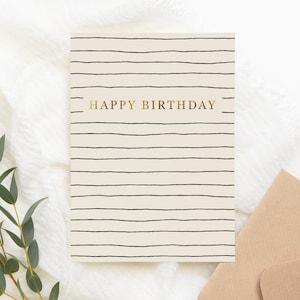 Fijne verjaardagskaart / Minimale eenvoudige monochrome verjaardagskaart / Wenskaart / Verjaardagskaart voor haar