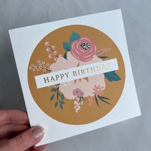 Verjaardagskaart voor haar / mooie bloemen moderne wenskaart