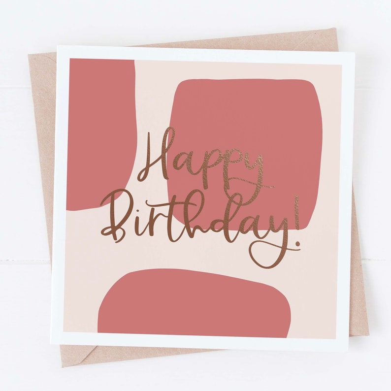 Happy Birthday Card / Pink Birthday Card / Birthday Card for - Etsy