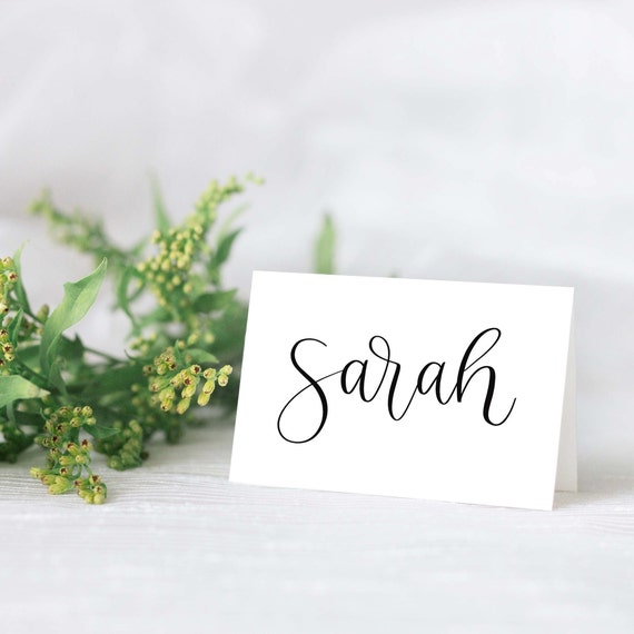 Wedding Place Cards / Handwritten White Place Cards / Wedding Etsy