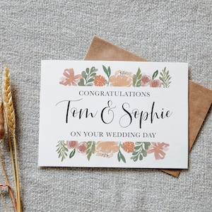 Personalized Wedding Card: Custom Calligraphy, Mr & Mrs