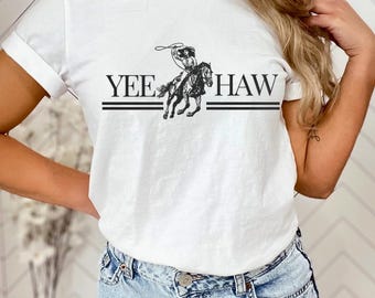 Yee haw t-shirt, trendy western aesthetic graphic tee, cowgirl aesthetic, rodeo t-shirt, vintage cowgirl graphic tee