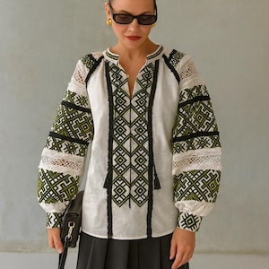 white vishivanka,white embroidered blouse,embroidered Ukraine women blouse,Ukrainian women gift