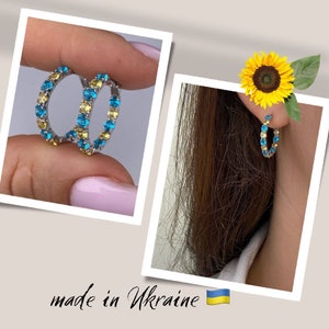 earrings Blue yellow Ukrainian Flag necklace Patriot Gift Ukraine ring,silver ukrainian flag ring blue and yellow jewelry,ukraine shop