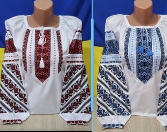 Ukraine Embroidered vishivanka,red embroidery blouse,spikelet blouse,women boho outfit ukraine,plus size embroidered blouse,summer dress