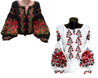 Black Ukraine vishivanka,embroidery poppy blouse,vishivanka women,white Ukraine  blouse,Ukraine shop,embroidery red poppy ,women dress