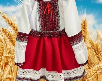 Ukrainische Mädchen bestickte Kleid,ukrainische Baby Kleid,Ukraine Kinder Anzug,blau und gelb Kleid,vishivanka für Mädchen,ukrainische Kinder Stil