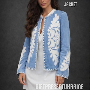Ukrainian embroidery,jeans embroidery jacket,vyshyvanka,national ukrainian blazer,ukrainian jeans jacket,ukraine bomber,embroidered cape