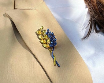 Boutiques ukrainiennes,Broche ukrainienne,Symboles ukrainiens,Bleu et jaune,Cadeau ukrainien,Robe ukrainienne,Bijoux vintage,D'Ukraine,Fabriqué par l'Ukraine,Mariage