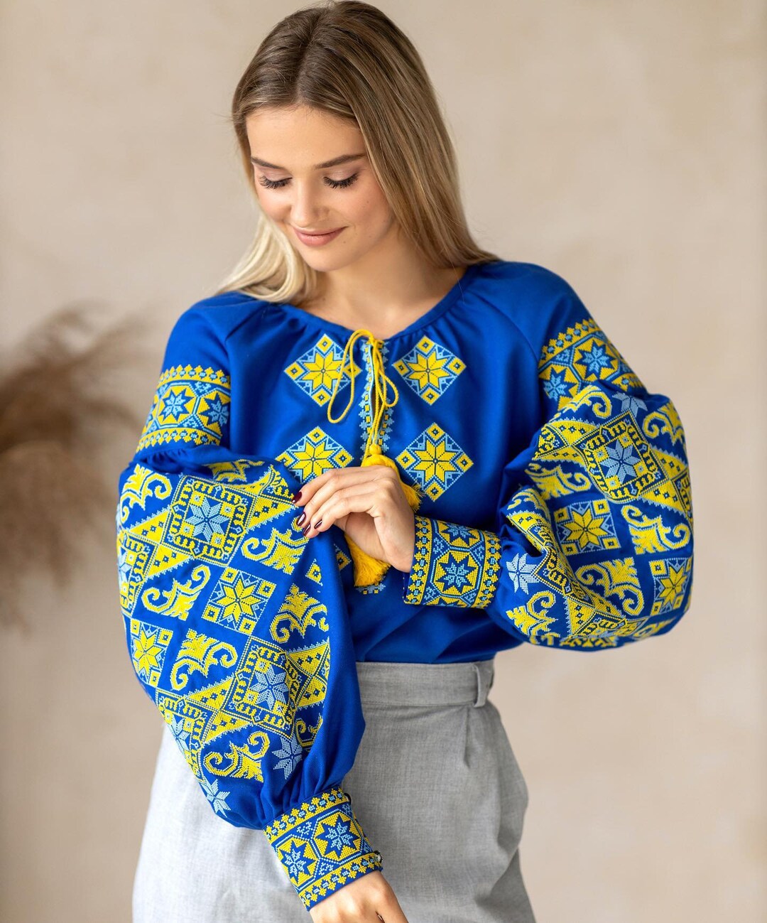 Ukraine Vishivanka,embroidered Women Blouse,ukraine Blue and Yellow Blouse,blue Vishivanka,flag
