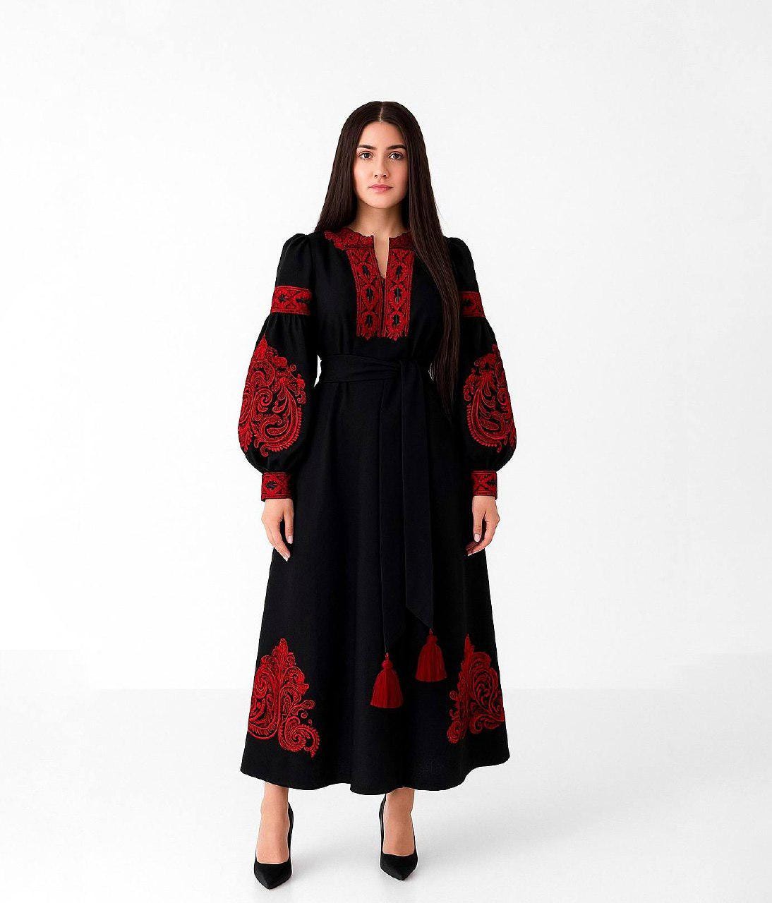 sheer long sleeve formal dress Polka Dot Tulle Midi Evening Dress with Sheer Long Sleeves – HAREM's Brides
