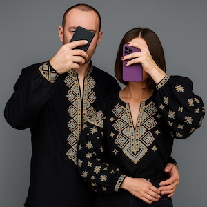 Ukraine vishivanka,couple embroidered shirt, embroidered ukraine blouse ,men embroidered shirt, Vyshyvanka, family embroidered look