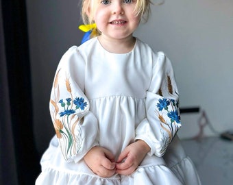 Ukraine dress for girls,Embroidery girl spikelet dress,girl vyshyvanka,Ukraine child gift,Ukraine girl clothing,baby Ukraine blouse