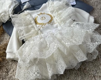 baptism girl outfit,christaning dress with embroidered name,newborn personalised name dress,Christening girl dress,ukraine baby dress