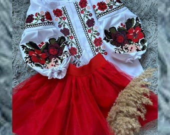 Camisa bordada para niña, Vishivanka para niña, blusa ucraniana para niña, vestido bordado para niña, atuendo ucraniano