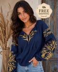 Ukraine embroidered blouse,Ukraine blouse,linen women blouse, vyshyvanka,wheat vishivanka