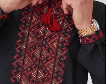 Ukrainsk broderad vishivanka för män, herr-t-shirt, ukrainsk sorochka för män, gåva från Ukraina, ukrainska nationalkläder, vyshyvanka för män