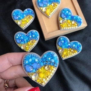 Ukrainian Heart Handmade Brooch Stand With Ukraine Ukrainian Jewelry  Brooch Made In Ukraine No War In Ukraine bijouterie
