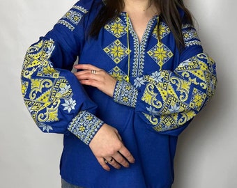 Ukraine ornament Vyshyvanka,Ukraine Vyshyvanka,Ukrainian Clothes,Ukrainian Flower Blouse,Ukrainian Embroidery,Ethnic blouse,Linen ukraine