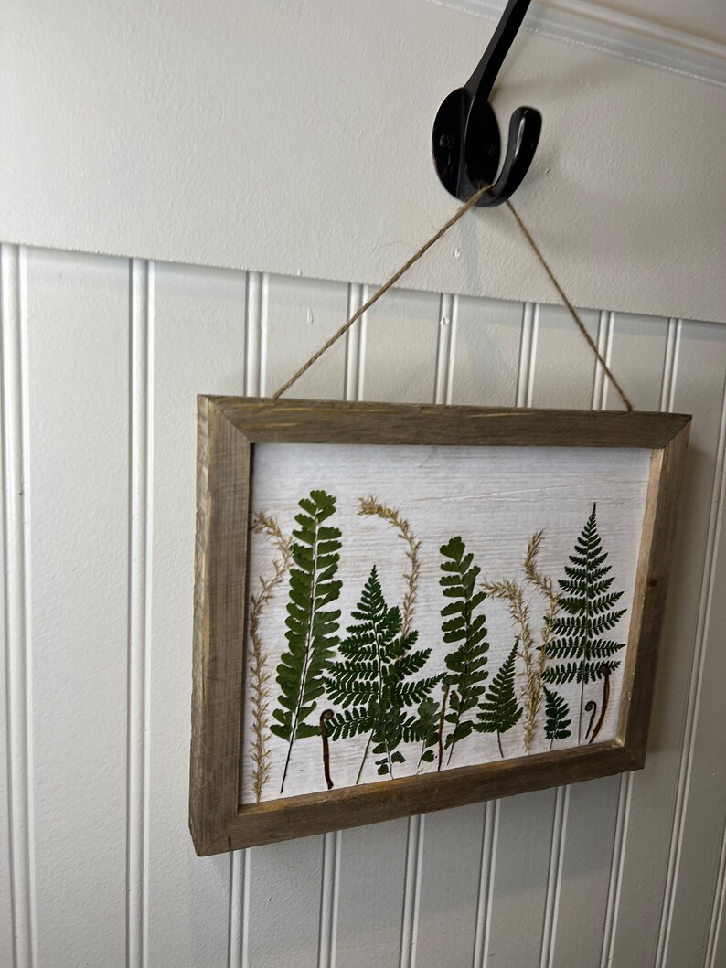 Pressed Flower Wall Hanging Wall Art for a Cabin Real Ferns Etsy