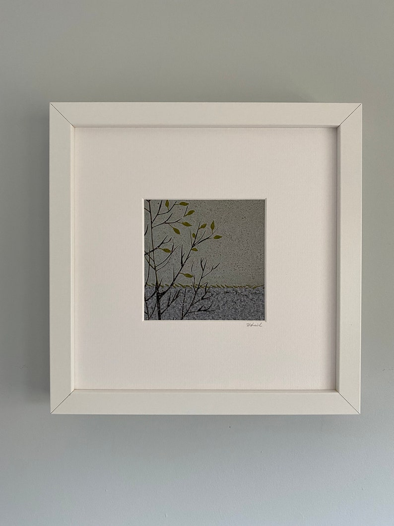 Giclee Lino Print, Lino Print, Linocut Art, Art, Landscape, Print, Highlands of Scotland, Tree, Birch Tree, Foliage, Giclee Print image 2