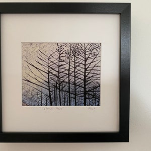Giclee Lino Print, Lino Print, Linocut Art, Art, Landscape, Print, Highlands of Scotland, Trees, Foliage, Giclee Print