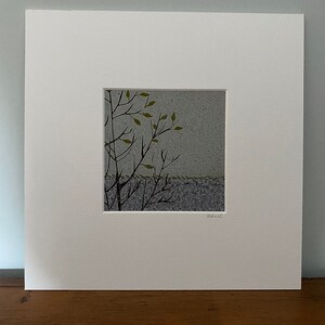 Giclee Lino Print, Lino Print, Linocut Art, Art, Landscape, Print, Highlands of Scotland, Tree, Birch Tree, Foliage, Giclee Print image 5