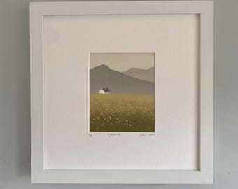 Limited Edition Lino Print, Scottish Landscape, Linocut Art