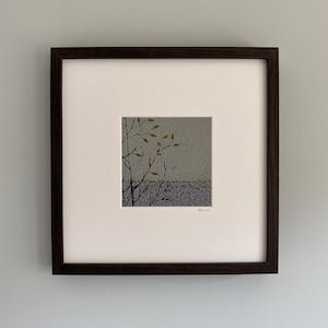 Giclee Lino Print, Lino Print, Linocut Art, Art, Landscape, Print, Highlands of Scotland, Tree, Birch Tree, Foliage, Giclee Print image 1