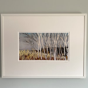 Impressão em linóleo Giclee, impressão em linóleo, arte em linóleo, impressão de paisagem, terras altas da Escócia, impressão em giclée