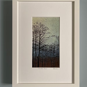 Lino Art, Lino Print, Linocut Art, Art, Landscape, Print, Highlands of Scotland, Trees, Foliage