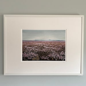 Giclée Linoldruck, Linoldruck, Linoldruck, Landschaft, Print, Highlands von Schottland, Heidekraut, Giclee Print
