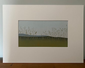 Original Limited Edition Lino Print, Scottish Landscape, Linocut Art, Linoprint Art, Lino Print, Relief Print,