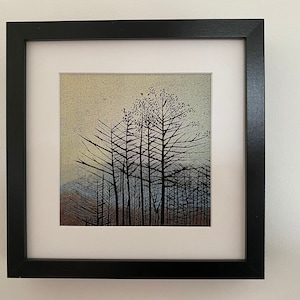 Giclee Lino Print, Lino Print, Linocut Art, Art, Landscape, Print, Highlands of Scotland, Trees, Foliage, Giclee Print