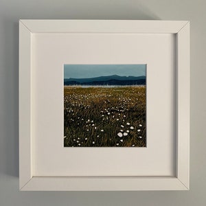 Impression giclée lino, impression lino, art linogravure, art, paysage, impression, Highlands d&#39;Ecosse, bruyère, feuillage