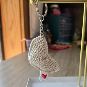 Handmade fortune cookie keychain Foodie bag charm Maximalist bag decor Gift bag goodie Sports bag keychain Purse charm
