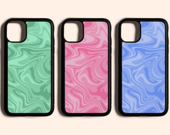 Swirl Print Phone Case // Retro Pink Swirl Print, Green Swirl Print, Retro Blue, iPhone 6 7 8 Plus, iPhone X XR XS Max, iPhone 11 Pro Max
