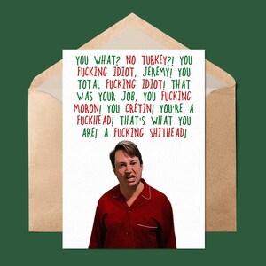 Tarjeta de Navidad de Peep Show // Tarjeta de Navidad divertida, No Turkey Jeremy, Navidad para él, Peep Show Mark Jez, Tarjeta de Navidad grosera, Mark Corrigan